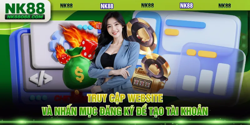 Truy cập website và nhấn mục đăng ký để tạo tài khoản